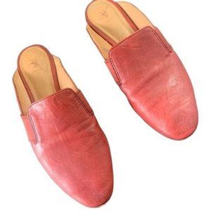 Frye Women's Shoes Size 8 Slip Kenzie On Leather Pointed Toe Red Flats Mule Slid